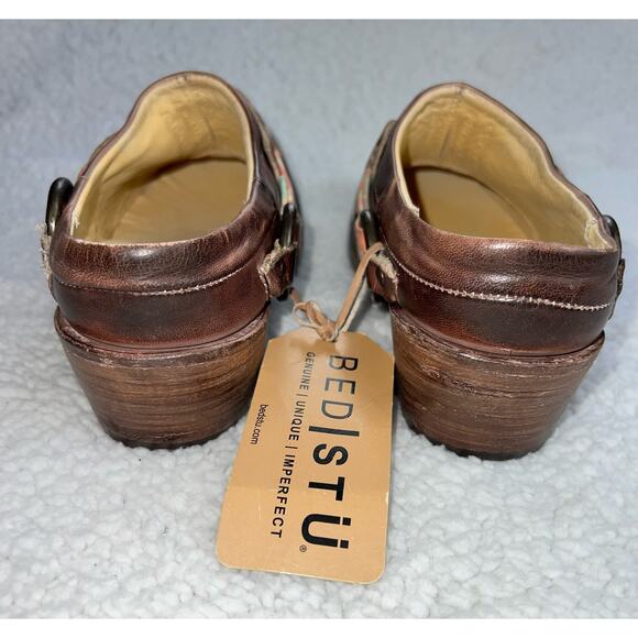 Bed Stu Triad Distressed Dark Brown Leather Harness Mule - Size 7.5 - X3 - Picture 7 of 11